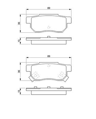 BOSCH 0986461131 ARKA FREN BALATA HONDA CIVIC 1.6L B16A2 VTEC 16v 160hp EK4 kasa 96-98 / JAZZ 1.4L GD GE kasa 02- > / CITY 1.4L L13Z1 GM kasa 08-> - Aşınma ikaz soketli