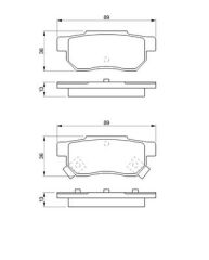 BOSCH 0986461131 ARKA FREN BALATA HONDA CIVIC 1.6L B16A2 VTEC 16v 160hp EK4 kasa 96-98 / JAZZ 1.4L GD GE kasa 02- > / CITY 1.4L L13Z1 GM kasa 08-> - Aşınma ikaz soketli