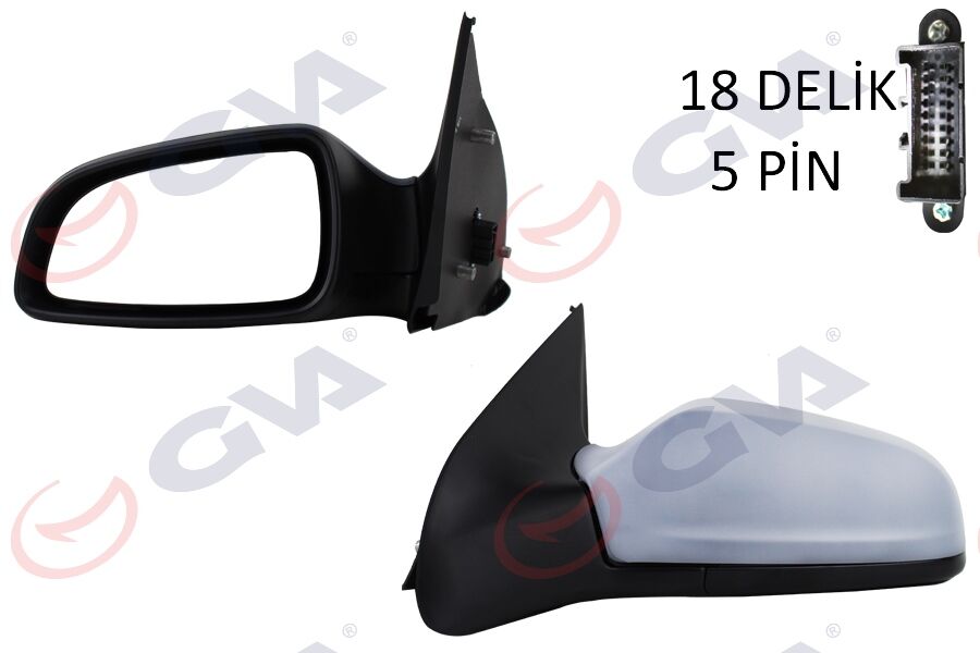 GVA 1090150 DIŞ DİKİZ AYNASI SOL ASTRA H 04> ELEKTRİKLİ ISITMALI ASTARLI ASFERİK 5 FİŞ VM-968EHPAL 13312982