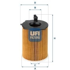 UFI 2503700 YAĞ FİLTRESİ PARTNER-BERLINGO-FIESTA-FOCUS-C-MAX-FUSION-P206-P207-P208-P301-P307-P308-P407-P2008-P30 08-P5008-BIPPER-JUMPY-XSARA-EXPERT-NEMO-C1-C2-C3-C4-C5-DS3-DS4-DS5 1.4-HDI-1.6HDI