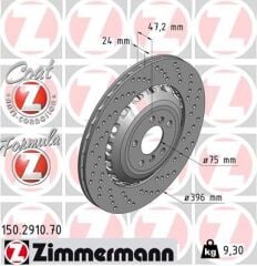 ZIMMERMANN 150.2910.70 FREN DISKI ARKA SAG BMW M5 F10 M6 F06 F12 F13