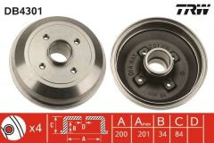 TRW DB4301 ARKA FREN KAMPANA CORSA C 01>11 ABS SİZ