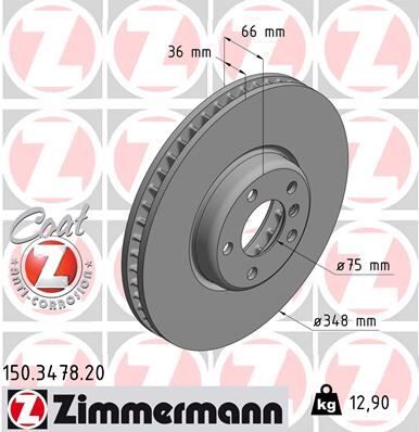 ZIMMERMANN 150.3478.20 FREN DISKI ON SOL BMW F07 F10 F11 F06 F12 F13 F01 F02