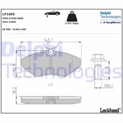 DELPHI LP1695 ÖN BALATA RENAULT TRAFIC II 01> OPEL VİVARO 01>