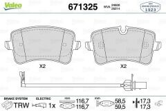 VALEO 671325 ARKA BALATA AUDI A4 R84 12 >A5 13 >A6 11 > A7 14 > Q5 12 > 2.0TDİ 3.0TDİ PORSCHE MACAN 14 >