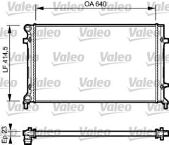 VALEO 734332 RADYATÖR GOLF V-CADDY III-JETTA III-PASSAT-TOURAN-A3-LEON-OCTAVIA AC KLİMASIZ MEK OTOM 640x414.5x23