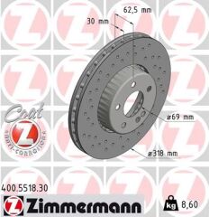 ZIMMERMANN 400.5518.30 FREN DISKI ON MERCEDES C-CLASS W205 S205 C205 A205