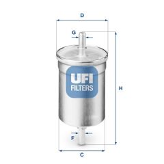 UFI 3171000 YAKIT BENZİN FİLTRESİ P106-P206-P207-P208-P301-P306-P307-P308-P406-P407-P508-P2008-P3008-P5008-C2- C3-C4-C5-C-ELYSEE-PARTNER-BERLINGO-EXPERT 1.0-1.1-1.4-1.6 THP-VTI CLIO-KANGOO-LAGUNA-MEGANE-TRAFIC-G