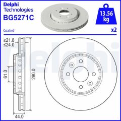 DELPHI BG5271C FREN DİSKİ ÖN DACIA JOGGER 21> SANDERO III 20> RENAULT CLIO V 19> TALIANT 21>