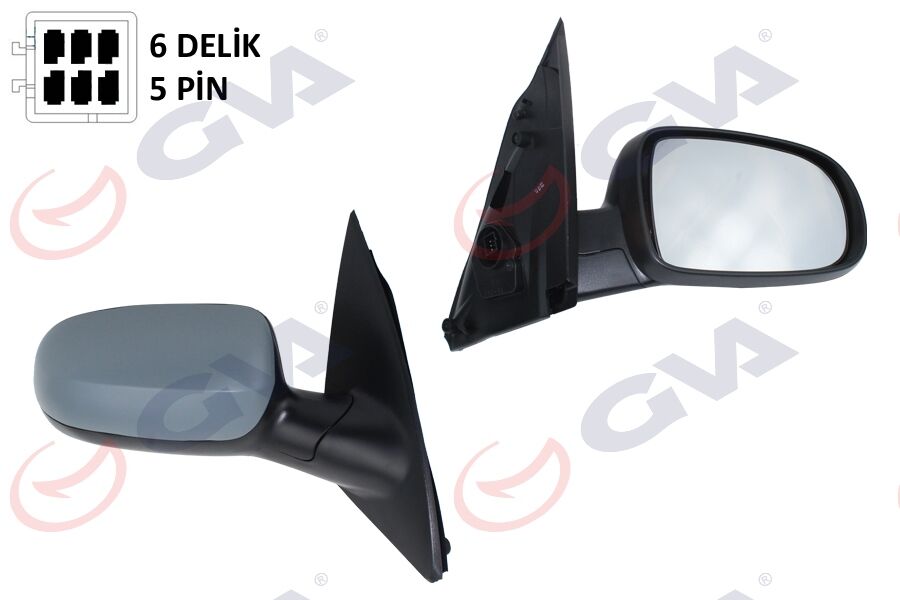 GVA 1090215 DIŞ DİKİZ AYNASI SAĞ CORSA C 01> ELEKTRİKLİ ISITMALI ASTARLI KONVEKS 5 FİŞ VM-200EHPR