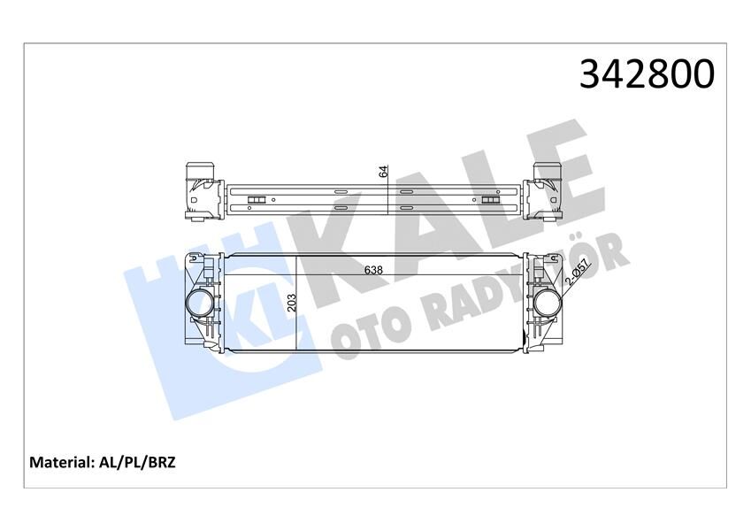 KALE 342800 TURBOSARJ RADYATORU MERCEDES SPRINTER B906 . VW CRAFTER 30-35-50