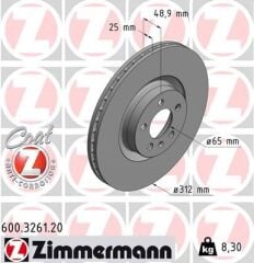 ZIMMERMANN 600.3261.20 FREN DİSKİ POLO 6 AW 2.0 TSI 16V