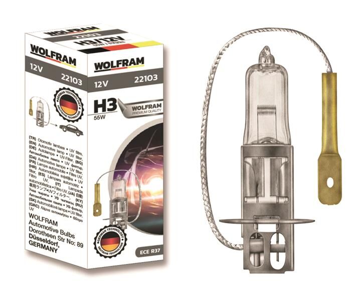 WOLFRAM 22113 AMPUL 12V H3 100 PK22s STANDART IŞIK 62201