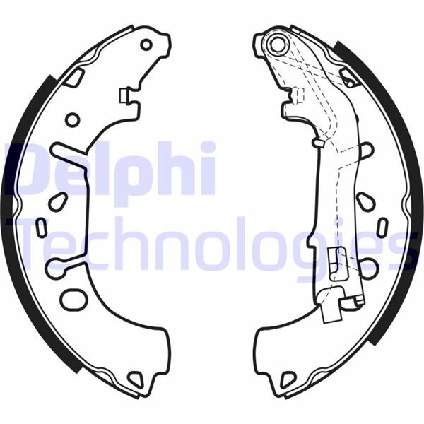 DELPHI LS1981 ARKA PABUÇ BALATA FIAT FIORINO 09> GRANDE PUNTO 05>13 LİNEA 07> PUNTO EVO 09>12 PUNTO 12> CITRO N NEMO 09> PEUGEOT BIPPER 08> OPEL CORSA D 09>14 CORSA E 14> ADAM 12> 228x42