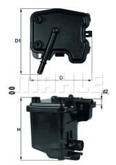 MAHLE KL431D YAKIT FİLTRESİ PARTNER-206-207-307-308-407-BERLINGO-C2-C3-C4-C5-FIESTA-FOCUS-C-MAX-TEPEE 1.6HDI