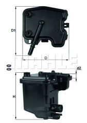 MAHLE KL431D YAKIT FİLTRESİ PARTNER-206-207-307-308-407-BERLINGO-C2-C3-C4-C5-FIESTA-FOCUS-C-MAX-TEPEE 1.6HDI