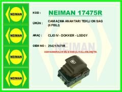 NEIMAN 17475R CAM AÇMA ANAHTARI TEKLI ON SAG 6 FISLI CLIO IV - DOKKER - LODGY