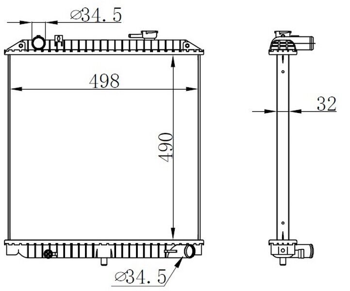ORIS BKI127032 RADYATOR BRAZİNG MT 490X498X32 PREGİO 2005