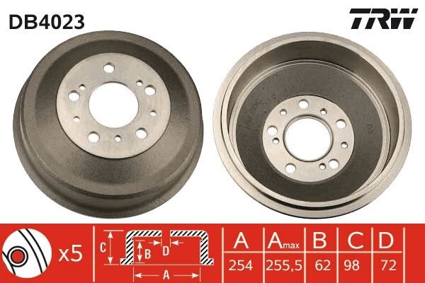 TRW DB4023 ARKA FREN KAMPANASI DUCATO-BOXER-JUMPER 82-06 10Q-14Q-18Q 254x98