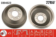 TRW DB4023 ARKA FREN KAMPANASI DUCATO-BOXER-JUMPER 82-06 10Q-14Q-18Q 254x98