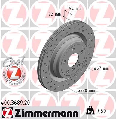 ZIMMERMANN 400.3689.20 FREN DISKI ARKA MERCEDES X166 W166