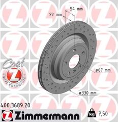 ZIMMERMANN 400.3689.20 FREN DISKI ARKA MERCEDES X166 W166