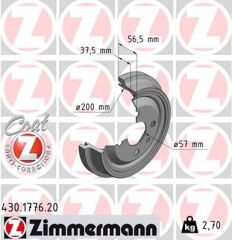 ZIMMERMANN 430.1776.20 ARKA KAMPANA ASTRA F 1.4i-1.6i 91>98 KADETT 79>91 228x200x38x100x56 4DL