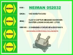 NEIMAN 052032 YAĞ SOĞUTUCUSU RADYATÖRÜ RENAULT CLIO IV 12> CAPTUR 12> MEGANE IV 16> KADJAR 15> DACIA DOKKER 12> DU STER 12> 0.9 TCe 1.2 TCe