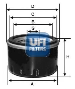 UFI 2354500 YAĞ FİLTRESİ ACCENT-ELANTRA-GETZ 1.5-2.0 CRDI