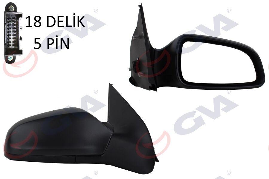 GVA 1090125 DIŞ DİKİZ AYNASI SAĞ ASTRA H 04> ELEKTRİKLİ ISITMALI KONVEKS 5 FİŞ VM-968EHR