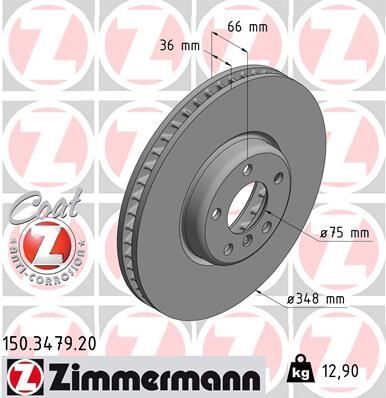 ZIMMERMANN 150.3479.20 FREN DISKI ON SAG BMW F07 F10 F11 F06 F12 F13 F01 F02