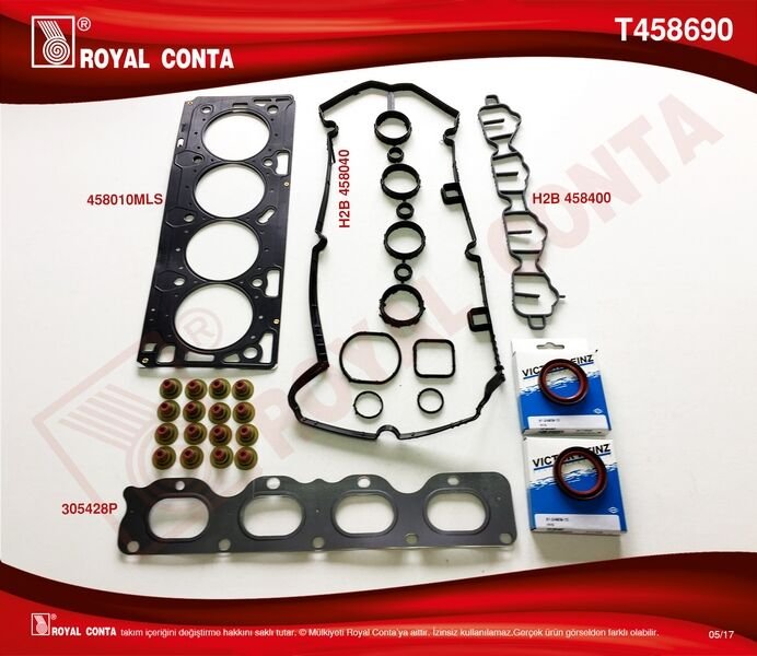 ROYAL T458690 ÜST TAKIM CONTA REİNZ KEÇELİ SUBAP LASTİKLİ ASTRA H-J-INSIGNIA 1.6 16V 116HP A16XER-Z16XER