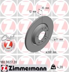 ZIMMERMANN 180.3027.20 ARKA FREN AYNASI ASTRA L 21>-COMBO E 19> GRANDLAND 17> P308 14>21 P508 18> P3008 16> PARTNER-BERLING O-RIFTER 19> P408 22> C4 13> TOYOTA PROACE CITY 19> 268x71x35x5DL DOLU