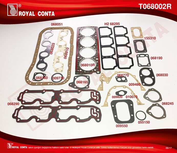 ROYAL T068002R MOTOR TAKIM CONTA SÜPER KEÇESİZ TMPR 2.0 159 A5.046 - 159 A6.046