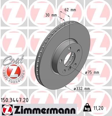 ZIMMERMANN 150.3447.20 FREN DISKI ON BMW E70 F15 E71 F16