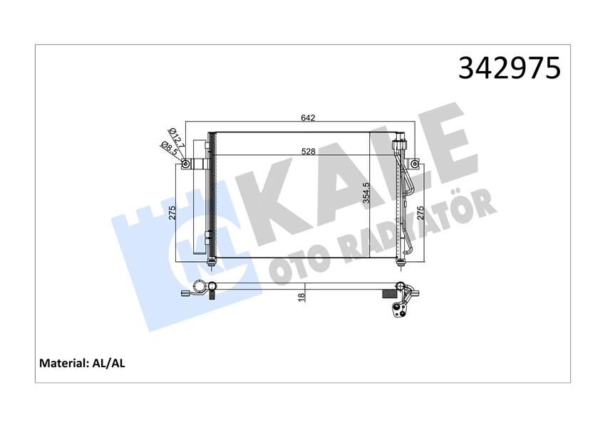 KALE 342975 KLİMA RADYATÖRÜ KONDENSER HYUNDAI GETZ 1.5L D3FA D4FA CRDi 02-10