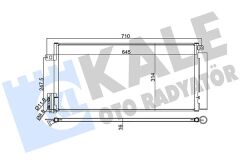 KALE 389100 KLIMA RADYATORU OPEL CORSA D-COMBO 06> FIAT GRANDE PUNTO-BRAVO II-LINEA 1.3-1.7 CDTI-MTJ 1.6T AL/AL 625x295x16