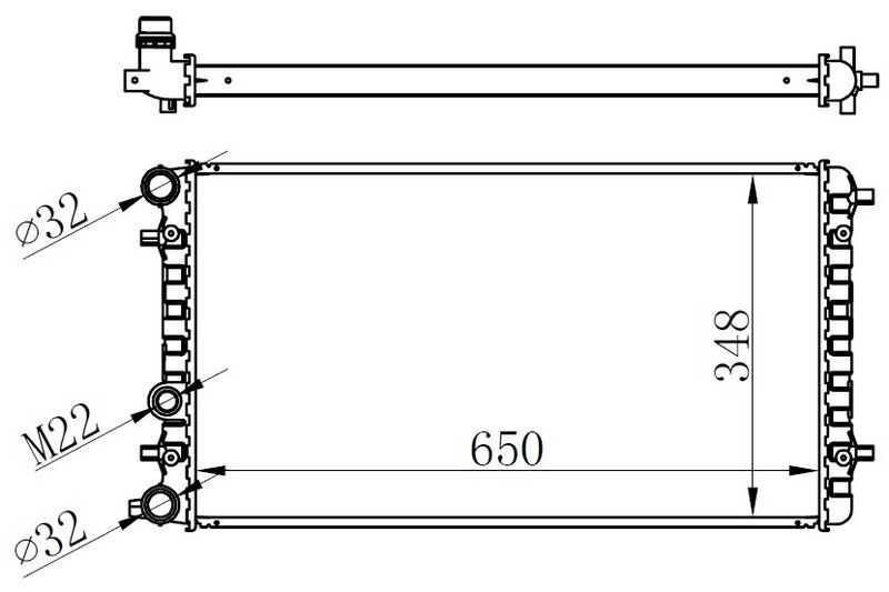 ORIS BVW019026 RADYATOR BRAZİNG MT 650X358X26 BEETLE 1.4İ/1.6İ/2.0İ/1.9TDI 98 65228