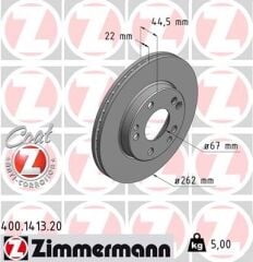 ZIMMERMANN 400.1413.20 FREN DISKI ON MERCEDES W201