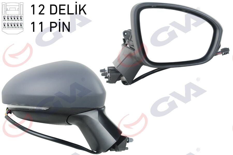GVA 1014346 DIŞ DİKİZ AYNASI SAĞ ELEKTRİKLİ ISITMALI SİNYALLİ KATLANIR SENSÖRLÜ ASTARLI KONVEKS CLIO V 19- 12H11P