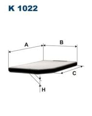 FILTRON K1022 POLEN FİLTRESİ LAGUNA 1.6-1.8-1.8 16V-2.0-2.0 16V-3.0-1.9DTI-1.9DCI-2.2D 93-01 TÜM MOD.