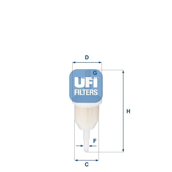 UFI 3100900 ŞEFFAF BENZİN ARA FİLTRE KÜÇÜK TİP ÜNİVERSAL