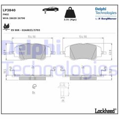 DELPHI LP3840 ÖN FREN BALATASI CORSA F e 19> MOKKA e 20> 208 19> 2008 19> C4 20> DS3 18> 302mm