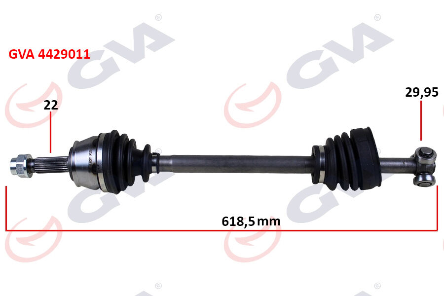 GVA 4429011 KOMPLE AKS SOL DOBLO 1.9D 01> 618mm