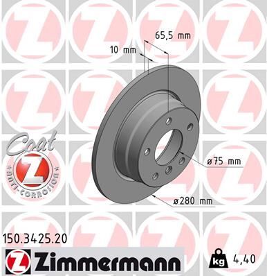 ZIMMERMANN 150.3425.20 FREN DISKI ARKA BMW E81 E87