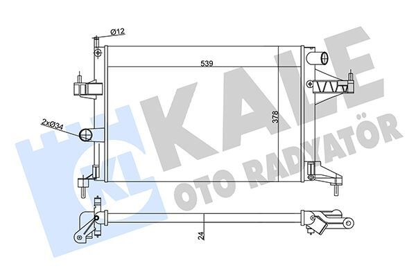 KALE 356970 SU RADYATÖRÜ OPEL CORSA C 1.4 1.8 00 >COMBO 1.6 1.6CNG 01 >TIGRA 1.8 04 > MT AC NAC MEKANİK 539x378x24 95513833-9196689