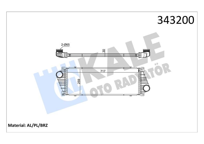 KALE 343200 TURBOSARJ RADYATORU MERCEDES SPRINTER B901>B905 . VW LT 28-35-46