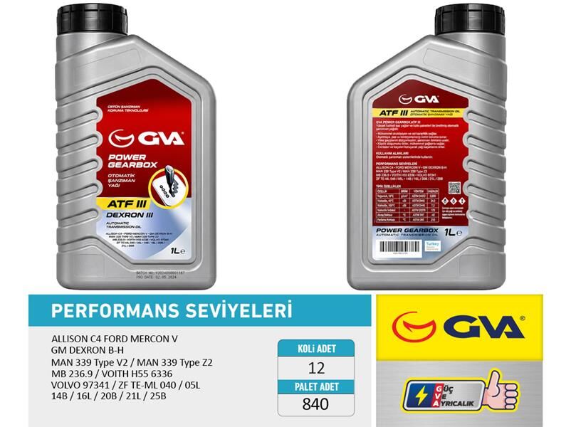 GVA 9921730 OTOMATİK ŞANZIMAN YAĞI ATF III 1 LT PLATINUM DEXRON III KIRMIZI