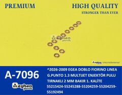 AYHAN A7096 ENJEKTÖR PULU TIRNAKLI 2MM BAKIR DOBLO-FIORINO-LINEA-G.PUNTO-EGEA 1.3 MTJ 2009-2026