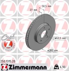 ZIMMERMANN 250.1315.20 ON FREN DISK AYNA FOCUS IV 17>